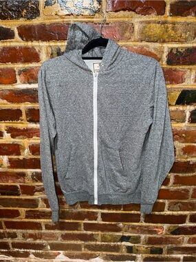 CHOR Grey Zip-Up Hooded Sweatshirt, Size Medium